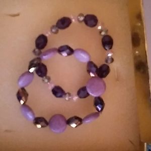 2 stretch stone braclets